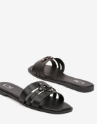 c'm paris Papuci Elegante Negre în Stil Minimalist cu Aplicație Decorativă Galisse
