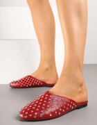 c'm paris Papuci Mule Roșii cu Partea superioară Decorată cu strasuri Sarritia