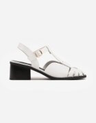 c'm paris Sandale Albe cu Toc cu Barete Decorative Aglaosa