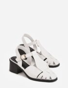 c'm paris Sandale Albe cu Toc cu Barete Decorative Aglaosa