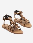 c'm paris Sandale gladiator leopard cu închidere cu cataramă Desalisse