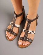 c'm paris Sandale Maro Gladiator Decorate cu nituri Valritia