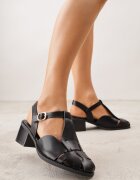 c'm paris Sandale Negre cu toc cu curele decorative Aglaosa