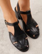 c'm paris Sandale Negre cu toc cu curele decorative Aglaosa