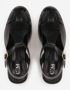 c'm paris Sandale Negre cu toc cu curele decorative Aglaosa