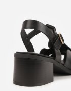 c'm paris Sandale Negre cu toc cu curele decorative Aglaosa