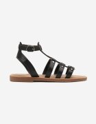c'm paris Sandale Negre Tip Gladiator cu închidere cu cataramă Desalisse