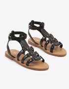 c'm paris Sandale Negre Tip Gladiator cu închidere cu cataramă Desalisse
