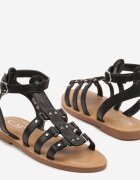 c'm paris Sandale Negre Tip Gladiator cu închidere cu cataramă Desalisse