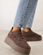 c'm paris Sneakers Maro din Împletitură cu Talpă Groasă în Stil Boho Dacara