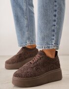 c'm paris Sneakers Maro din Împletitură cu Talpă Groasă în Stil Boho Dacara