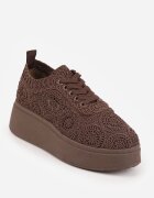 c'm paris Sneakers Maro din Împletitură cu Talpă Groasă în Stil Boho Dacara