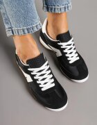 c'm paris Sneakers Negri în Stil de Pantofi de Tenis Iconici cu Cusături Decorative Valtewi