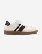 c'm paris Sneakers Tenisi Albi cu Dungi Geometrice Amolita