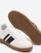 c'm paris Sneakers Tenisi Albi cu Dungi Geometrice Amolita
