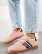 c'm paris Sneakers Tenisi roz cu Dungi Geometrice Amolita