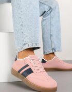 c'm paris Sneakers Tenisi roz cu Dungi Geometrice Amolita