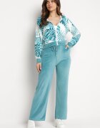  Complect de Trening de velur Menta Bluză cu Imprimeu Floral și Pantaloni Largi Taniussa
