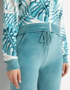  Complect de Trening de velur Menta Bluză cu Imprimeu Floral și Pantaloni Largi Taniussa