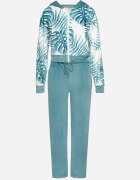  Complect de Trening de velur Menta Bluză cu Imprimeu Floral și Pantaloni Largi Taniussa