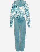  Complect de Trening de velur Menta Bluză cu Imprimeu Floral și Pantaloni Largi Taniussa