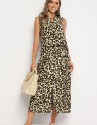  Complect maro leopard din viscoză Cămașă petrecută Fustă cu elastic în talie Olseria