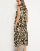  Complect maro leopard din viscoză Cămașă petrecută Fustă cu elastic în talie Olseria