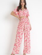 Complet Fucsia 2-piese cu Top și Pantaloni Tasre