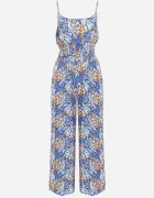  Compleu Albastru Din viscoză Top cu bretele Pantaloni cu picior lat și elastic în talie Dimyasha
