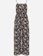  Compleu bleumarin din bumbac Top cu bretele cu încrețituri Pantaloni cu elastic în talie Elaruth