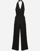  Compleu Costum Negru Vestă Halter și Pantaloni Largi Darelna