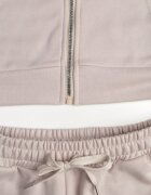  Compleu de trening bej de bumbac Bluză cu glugă și Pantaloni clopot Nanre