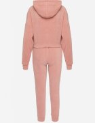  Compleu de trening roz din bumbac bluză scurtă cu glugă și pantaloni cu elastic în talie Gesaria