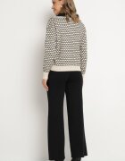  Compleu din tricot cu viscoză Bej și Negru Pulover și Pantaloni Largi Annysia