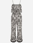  Compleu Negru-Alb din bumbac Bluză cu bretele Pantaloni cu elastic în talie Charivia