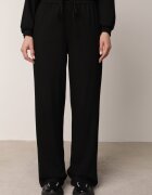  Compleu Negru de Bumbac Pantaloni Largi cu șnur în talie și Bluză cu Manșete Elastice Urionne