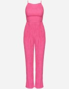  Compleu Roz din Material Reiat Cămașă Top și Pantaloni Largi Ratels
