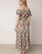  Compleu verde din 2 piese din bumbac cu imprimeu floral cu top și fustă Odeleti