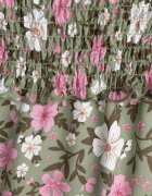  Compleu verde din 2 piese din bumbac cu imprimeu floral cu top și fustă Odeleti