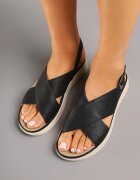 confly Sandale Negre Decorate cu Decupaje Natoluna