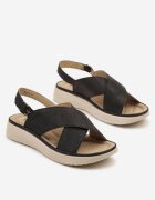 confly Sandale Negre Decorate cu Decupaje Natoluna