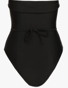  Costum de baie dintr-o bucată negru cu Choker floral și curea decorativă Irisandra