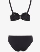  Costum de baie Negru Bikini Două piese Sutien cu Nod și Chiloți Carinela
