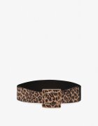  Curea Maro cu Imprimeu Leopard cu Cataramă Metalică Nelirith