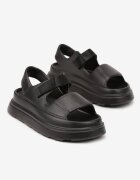 damerose Sandale Negre din spumă Chunky cu talpă groasă cu închidere cu scai Obenae