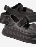 damerose Sandale Negre din spumă Chunky cu talpă groasă cu închidere cu scai Obenae