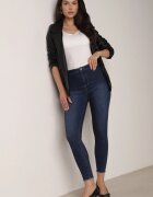 daysie Blugi Bleumarin Skinny cu Tivuri Franjurate Velesta