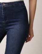 daysie Blugi Bleumarin Skinny cu Tivuri Franjurate Velesta