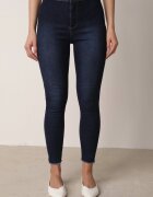 daysie Jeans albaștri skinny cu tivuri franjurate Nogoi