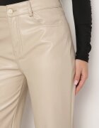 daysie Pantaloni bej cu croială largă cu talie înaltă din piele ecologică Enadria